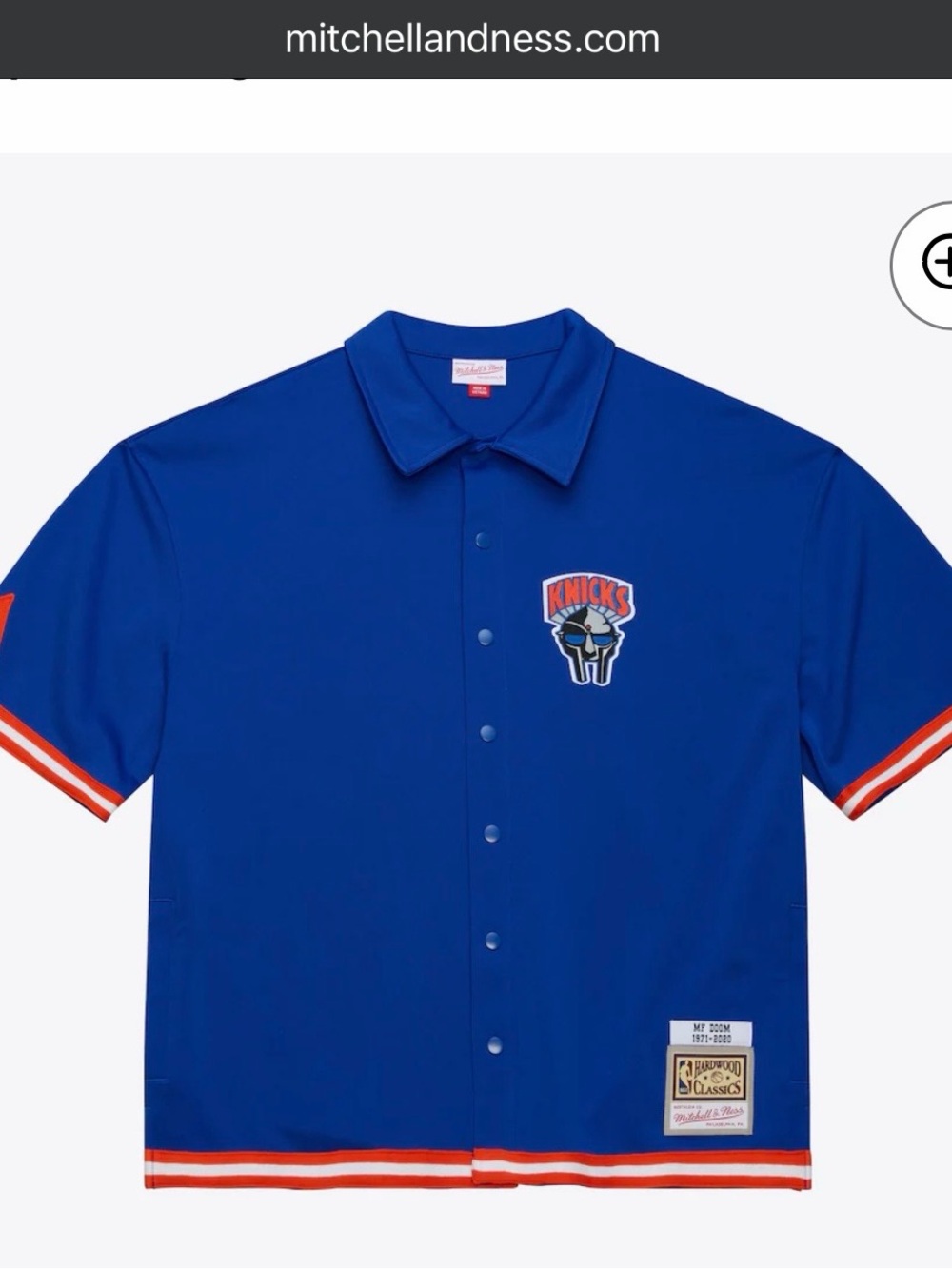 New York Knicks Mitchell and Ness x MF DOOM Blue Full-Snap Shooting Shirt